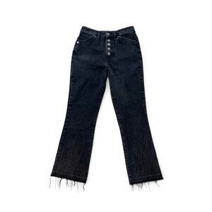 We The Free/Free People Women’s Button Fly Straight Leg Distressed Dark Jeans 26